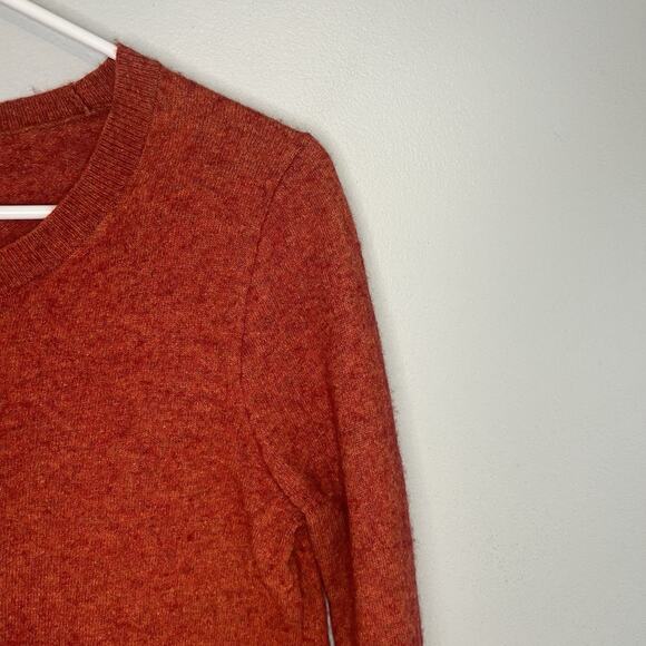 J Crew Womens Merino Wool Cotton Blend Sweater Crew Neck Sz M Orange - Picture 3 of 11